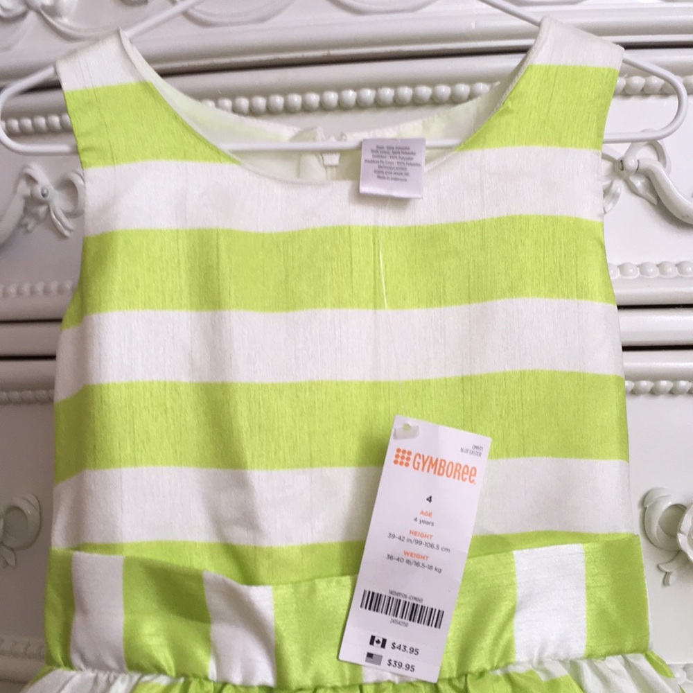 NWT GYMBOREE striped dressy Dress 4 satin - Picture 4 of 6
